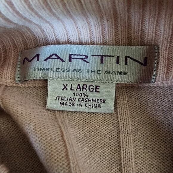 NWT Martin 100% Italian Cashmere Pink Quarter Button Golf Sweater | Men's XLarge - Picture 13 of 15